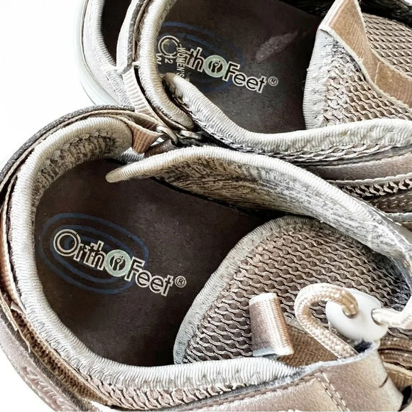 Orthofeet Pewter Faux‎ Leather Fisherman Sandals Women’s Size 12 Wide Orthopedic - Picture 6 of 10